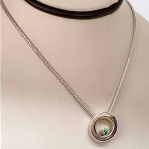 Movado Peridot Pendant Necklace in Sterling Silver
